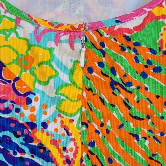 Lilly Pulitzer Floral Lace Detail Front Keyhole Sleeveless Dress Size 4 - Picture 6 of 8